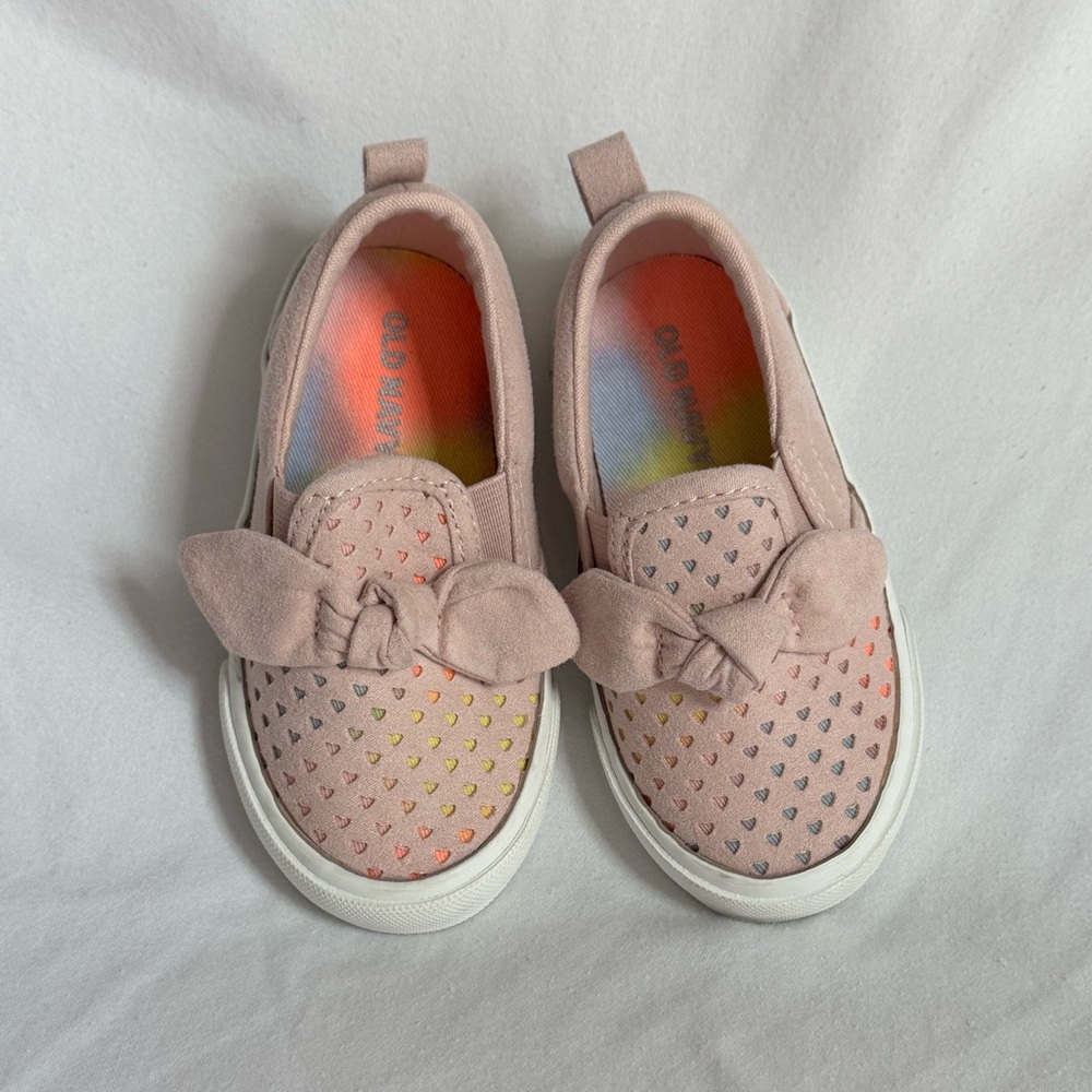 Old Navy Pink Heart Slip-On Sneakers Toddler Girl Size 5
